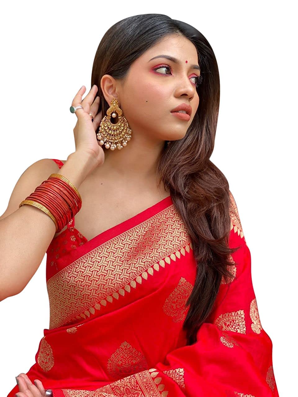 C J Enterprise Women's Kanjivaram Art Silk Saree Soft Banarasi Style Sari With Blouse Piece For Wedding (Pari122-51)