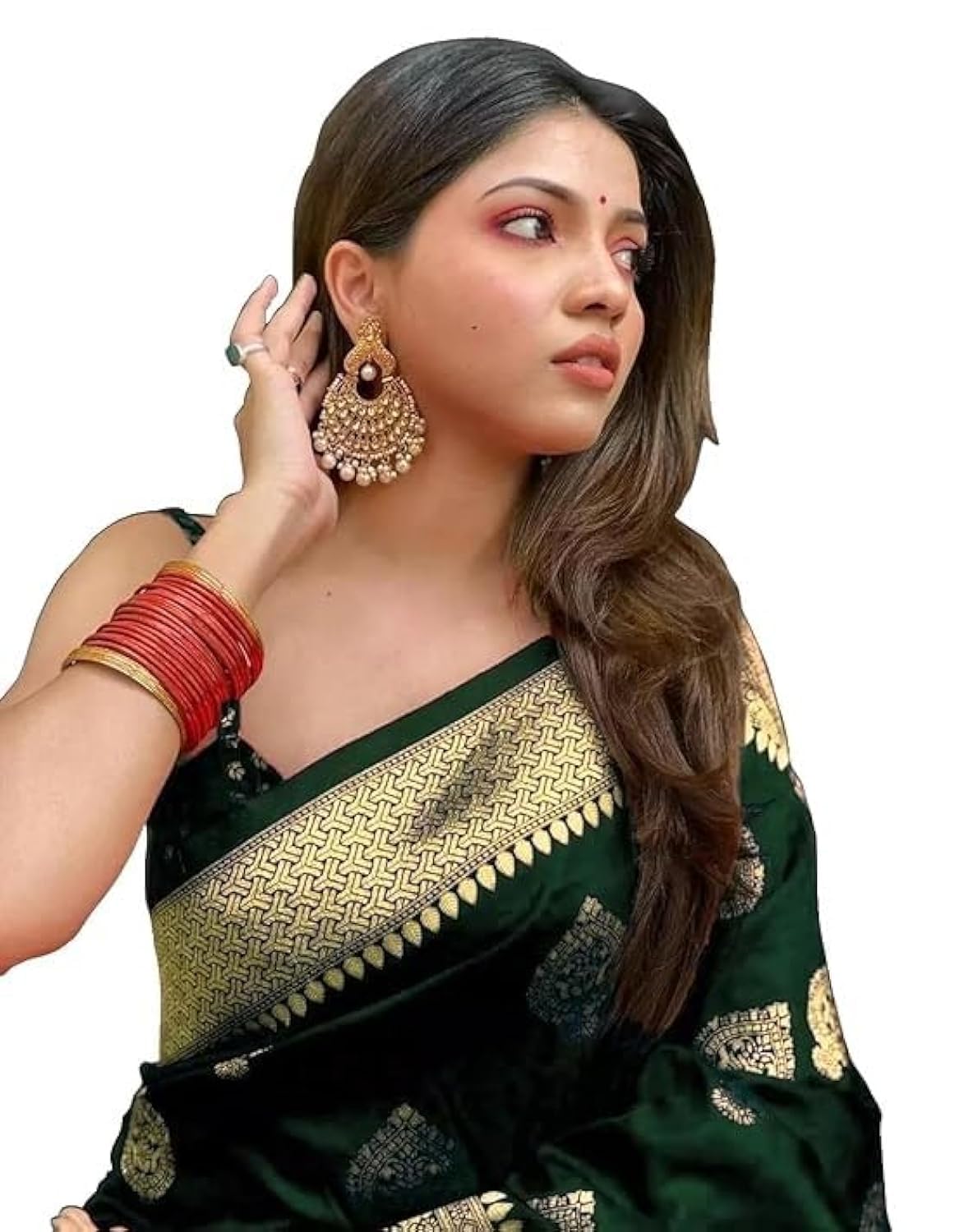 C J Enterprise Women's Kanjivaram Art Silk Saree Soft Banarasi Style Sari With Blouse Piece For Wedding (Pari122-51)