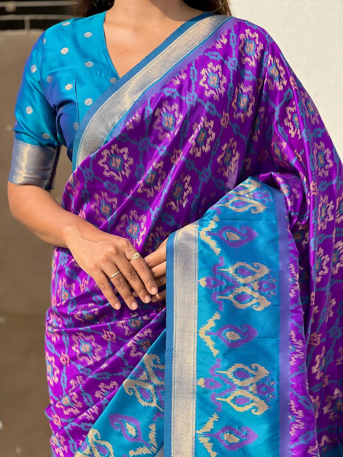 SGF11 Women's Kanjivaram Patola Soft Pure Silk Sarees With Unstitched Blouse Piece