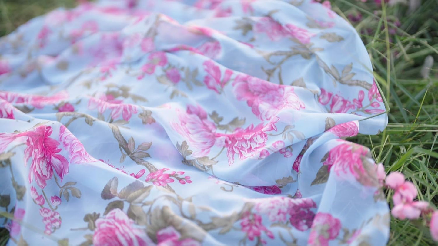 Garden Vareli Floral Print Georgette Saree